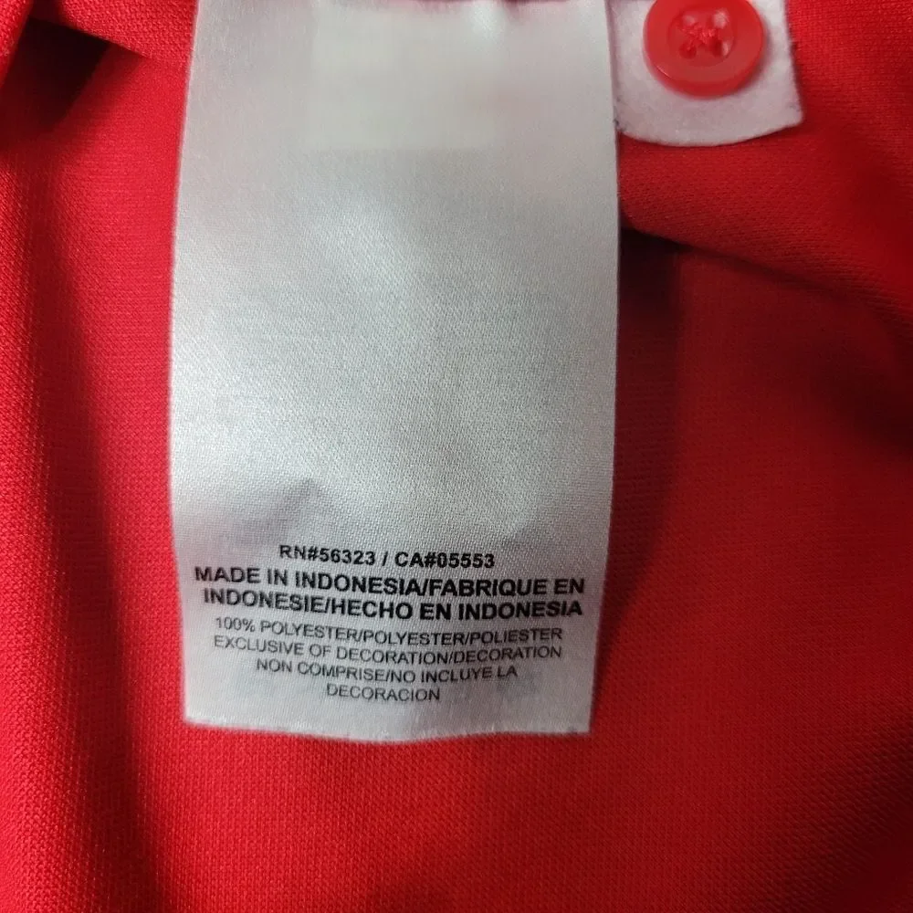 Nike Dri Fit NFL Kansas City Chiefs Mens Size S Polo Shirt Red Stripe Sleeve